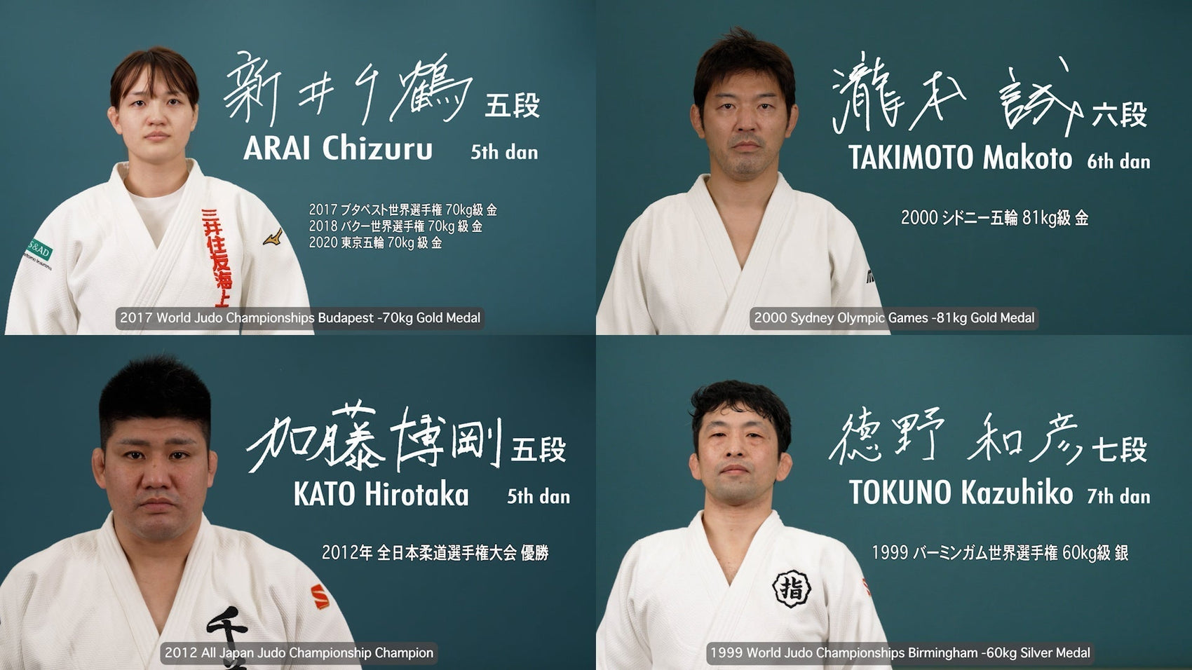 有名日本人柔道家たちによる「技」解説動画について